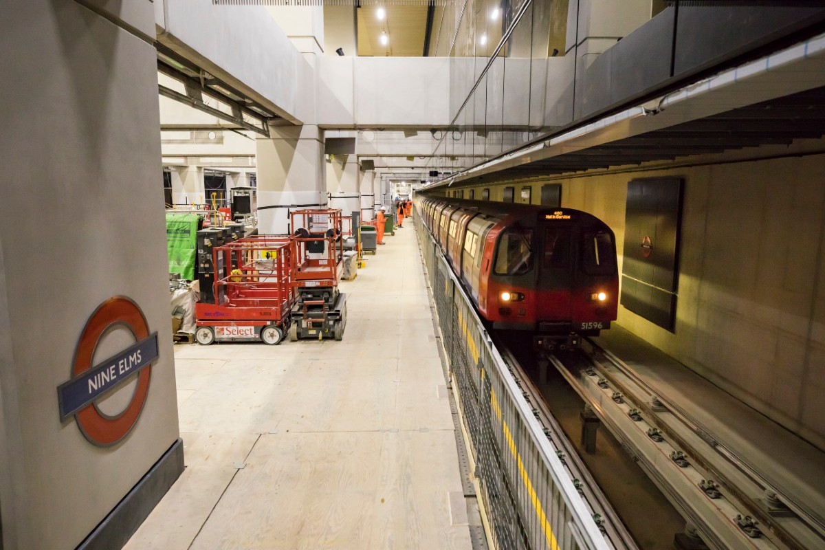 January: First glimpse of a Tube train running along new tracks on the Northern line extension