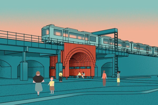 Arch 42 gateways design 'Tunnel Visions' by architecture practice Projects Office will be installed on the entrances of the new pedestrian route in Nine Elms.