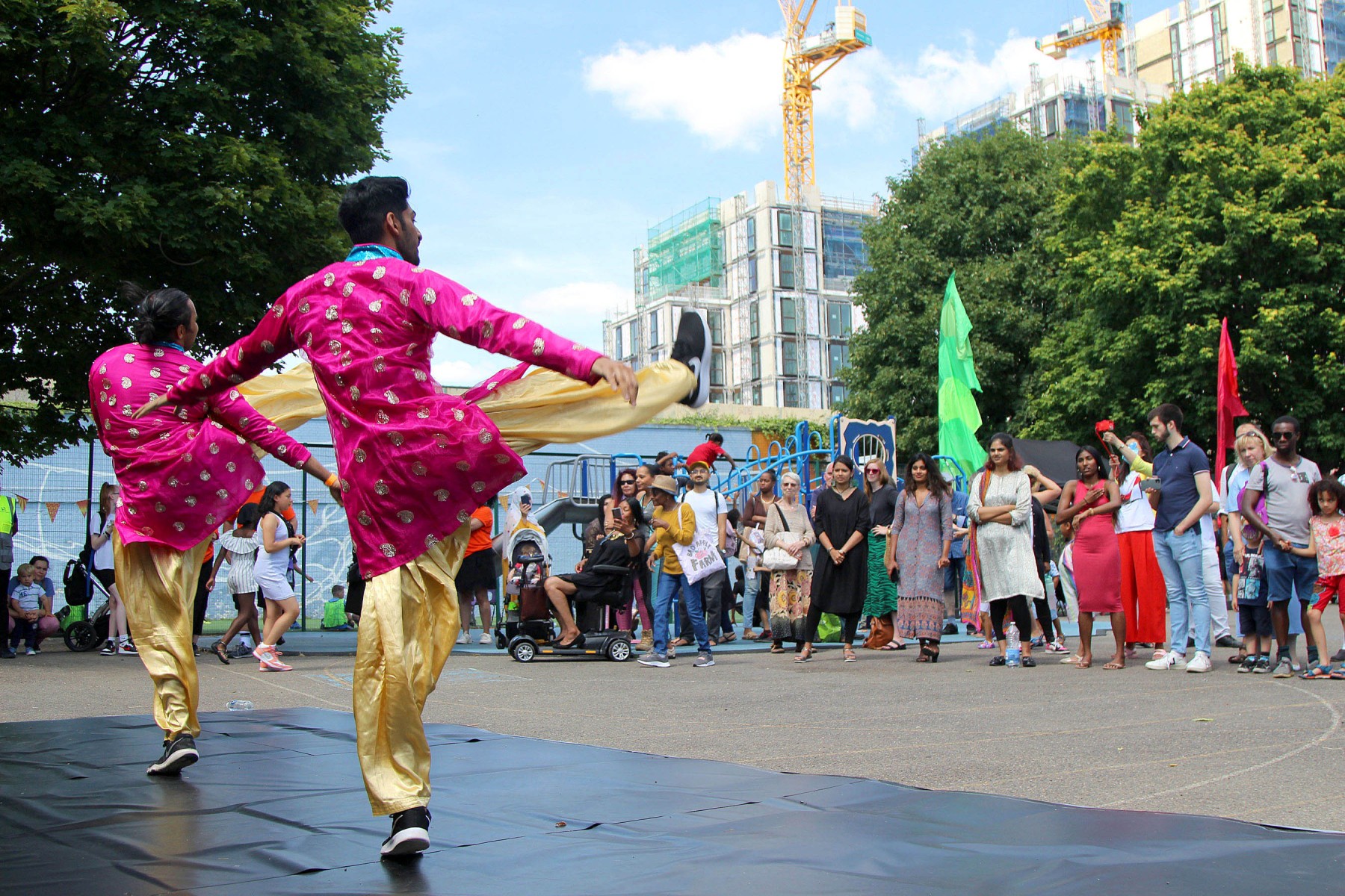 Bollywood dance performances on Happy Streets main stage at St George's