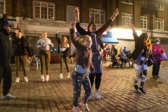 Dancing at Wilcox Road festival hub