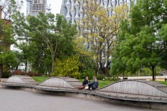 Sculptured riverside seating